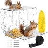 GelinRedcap Squirrel Feeder for Outside – 3 Mounting Options (Screw/Strap/Suction),