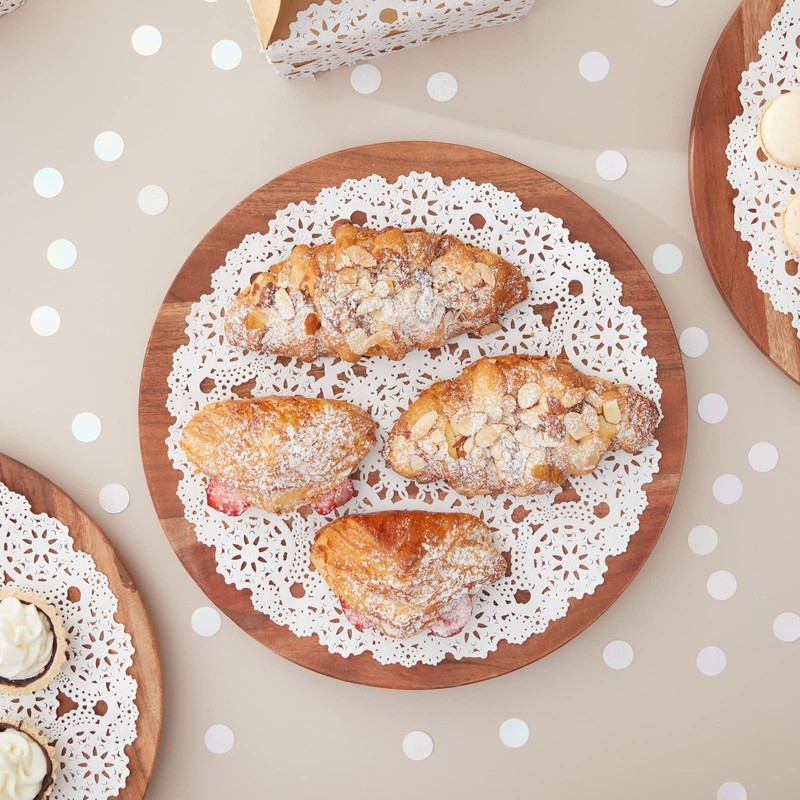 Juvale Round Medallion Doilies (12 in, White Lace Paper, 200