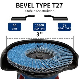SI FANG Fan Disc 76 mm Grain 60, 10 Pieces 76 x 10 mm Sanding Discs for Angle Grinders, for Wood, Steel, Stainless Steel (INOX)