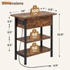 GRUSIGN End Table with Charging Station, Flip Top Side Table