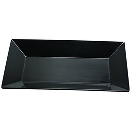 Yanco RM-214BK Rome Rectangular Plate, 14" Length, 5" Width, Melamine, Black Color, Pack of 12