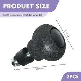 Merdege 2 PCS Steering Knob Spinner, Wear-Resistant Ergonomic Spherical Rotating Boll Handle, Heavy-Duty ABS for Easy Steering Assist, Universal for Most Cars (Black)