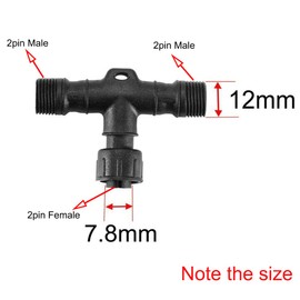 FVTLED Pack of 5, Replacement 2Pin T-Connector Waterproof for Single Color LED Deck Light Kit (5pcs)