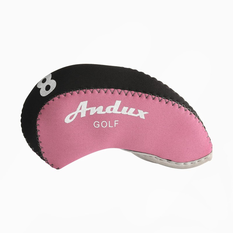 Andux 10pack/set Neoprene Golf Iron Club Head Covers Black/pink MT/A05