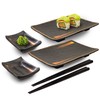 Happy Sales HSMSP-GLDBRU, Japanese Style 6 Piece Perfect Sushi Set