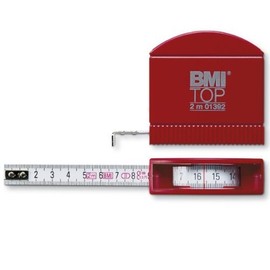 BMI 407241030 Pocket Tape Top 2m with mm Graduation Loose, Multicoloured