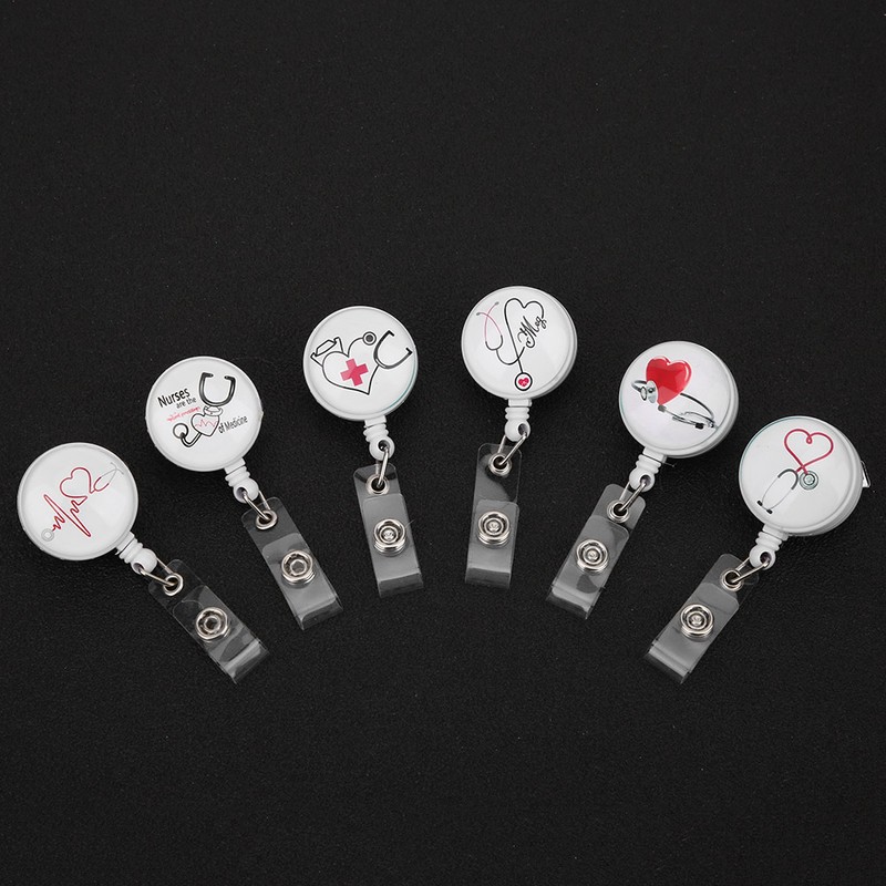 Retractable Badge Reel Clip Portable Nurse ID Name Card Badge