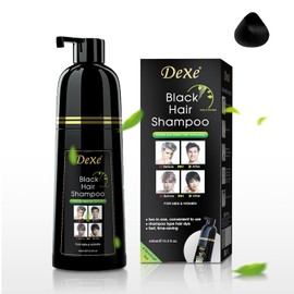 Marca 3-En-1 Champú Tinte para El Cabello Negro, Ingredientes Herbolarios, Cobertura 100 Gris, Champú Instantáneo de Color de Cabello para Hombres... 