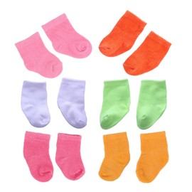 TOYANDONA 6 Pairs Doll Socks, Doll Ankle Socks Doll Clothes Accessories for 18 inch Baby Dolls (Random Color)