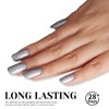 TUTUYU Silver Glitter Gel Polish,Sparkly Shimmer Metallic Silver Gel Nail