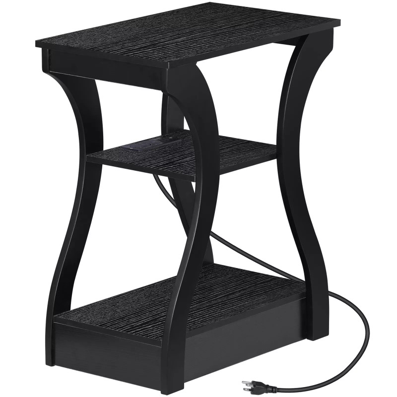 Segawe 3 Tier End Table with Charging Station Side Table