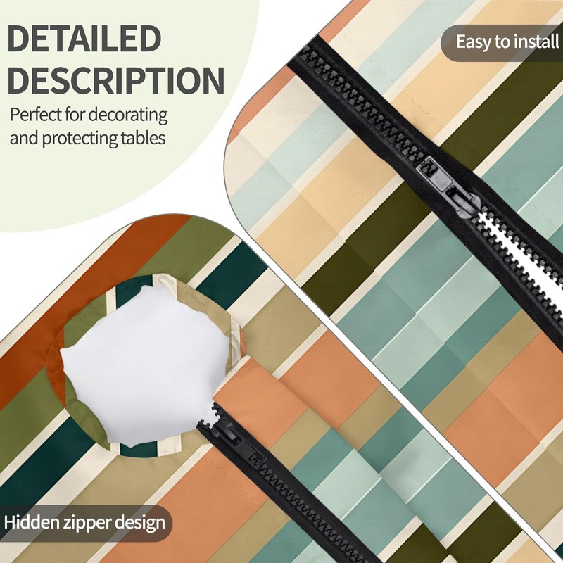 Outdoor Tablecloth with Umbrella Hole and Zipper 72" x 30"