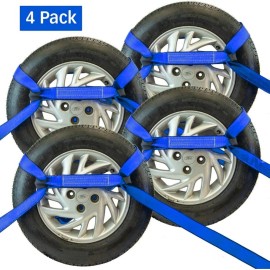 Indusafe Roll Back Tie Down System 8 Point w/Chain Ends for Car Hauler Carrier Tow Truck - Blue