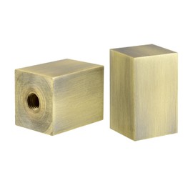 Aspen Creative 24031-42, Rectangular Cube Finial for Lamp Shade, Steel in Antique Brass Finish, 1-1/4" Height 2 Pack