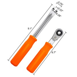 Suwimut 2 Pieces Slack Adjuster Tools, 5/16" Ratcheting Wrench Automatic Slack Adjuster Release Tools, Air Brake System Adjustments Wrench Tool Set for Semi Truck Big Truck Trailers