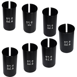 Lotatheta Set of 7 Sizes Bike Seat Post Adapter Shim Bicycle Seat Tube Conversion Sleeve Aluminum Alloy 27.2mm to 28.6/30/30.4/30.8/30.9/31.6/33.9mm 60mm Length for Road Mountain Bike MTB
