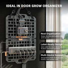 Spider Farmer Grow Tent Gear Board, 2026 New Foldable, Heavy-Duty Equipment and Cable Management System, ABS Mounting Panel Organizer for GGS Smart System, Power Strip