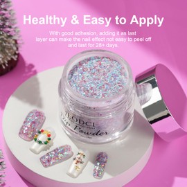 EODCI 28 g Dip Powder Dipping Powder, Rose Green Nail Dipping Powder, Dip Powder Colours for Nail Art, French Manicure at Home, Easy to Use Spring Dip Powder for Women and Girls