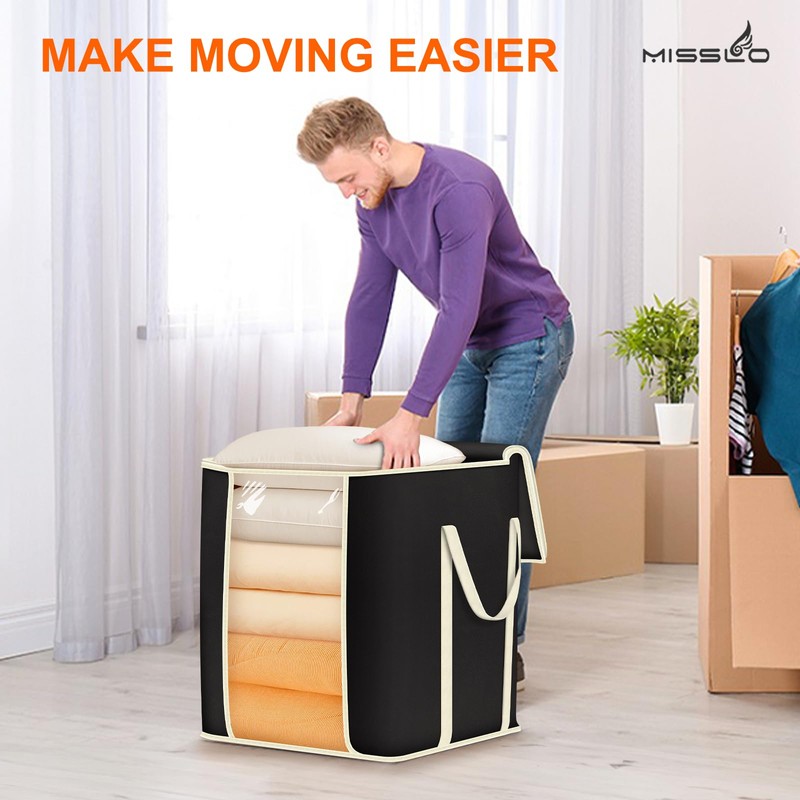 MISSLO King Comforters Storage Bag 120L for Blankets Clothes Sweaters