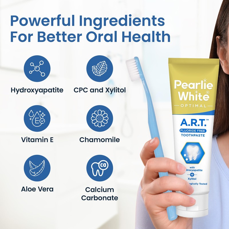 Pearlie White Active Remineralization Fluoride Free Toothpaste - 3.8oz/110gm -