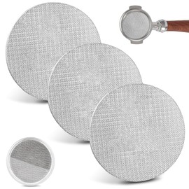 Puck Screen 53.5 mm, Pack of 3 1.7 mm Thick Espresso Strainer, Espresso Accessories with Acrylic Storage Box, Metal Coffee Filter, Reusable Espresso Filter for Portafilter