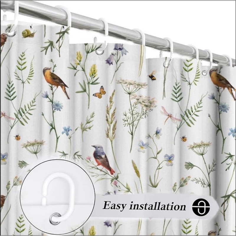 mefound Shower Curtain Waterproof & Mould Resistant Premium Hotel Quality