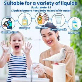Pigeon Automatic Induction Foam Hand Washer, Pigeon Soap Dispenser, Bird Soap Dispenser, No Touching Electric Soaps Dispenser, Foam Soaps Dispenser For Kitchen Sink And Bathroom