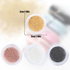 Nail Art Caviar Beads, 4 Jar Black Gold Silver Micro Caviar Beads 0.4mm Tiny Nail Beads Steel Balls 3D Nail Charms Nail Art Decorations Accessories