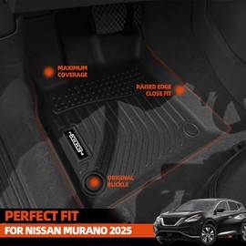 NQOQN Floor Mats for Nissan Murano 2025 Floor Mats & Trunk Mat All Weather for Nissan Murano Accessories Guard Odorless Anti-Slip Floor Liner