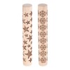 sourcing map 2pcs Wood Clay Roller 4" Snowflake Star Pattern
