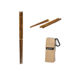 SWAG GEAR Joint Chopsticks, Folding Chopsticks, Portable Wooden Chopsticks, Made of Natural Mahogany Wood, Length 8.1 inches (207 mm), Economical, Eco Chopsticks, For Lunches, Outdoors, Mountain Climbing, Camping, Storage Bag (Beige/Natural)