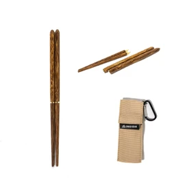 SWAG GEAR Joint Chopsticks, Folding Chopsticks, Portable Wooden Chopsticks, Made of Natural Mahogany Wood, Length 8.1 inches (207 mm), Economical, Eco Chopsticks, For Lunches, Outdoors, Mountain Climbing, Camping, Storage Bag (Beige/Natural)