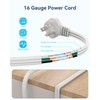 Flat Plug 1 Ft Short Extension Cord 3-Pack White 16AWG