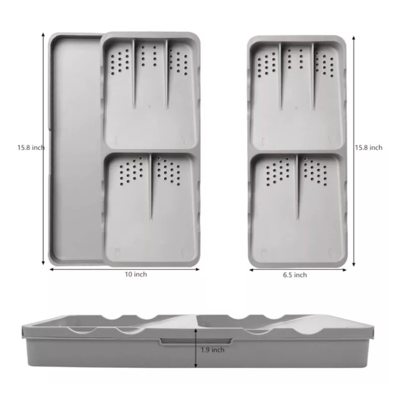 24x7 Organizador De Cubiertos Para Cajón 7 Compartimentos Cocina