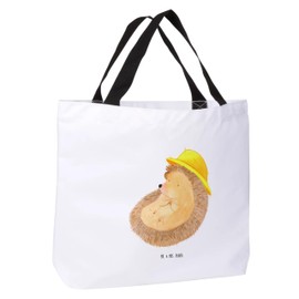 Mr. & Mrs. Panda Shopper Hedgehog Prayer Gift Animals Grateful School Bag Good Mood School Bag Animal Motifs Sun Hat Bag Gratitude Leisure Bag Funny Sayings Everyday Bag, White