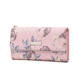 Miss Lulu Purses for Women Ladies Purse Wallet PU Leather Large Capacity Zipper Long Purses with Multiple Card Slots Coin Phone Pocket Black Beige Blue Green Blue Pink