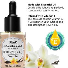 Maccibelle Maccibelle Cuticle Oil 0.5 oz - Heals Dry Cracked Cuticles (Sweet Vanilla, 0.5 Fl Oz)
