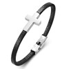 Mens Leather Cross Bracelet for Men, Christian Gift Mens Cross