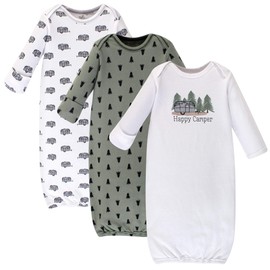 Touched by Nature Baby Organic Cotton Gowns, Happy Camper, Preemie-Newborn