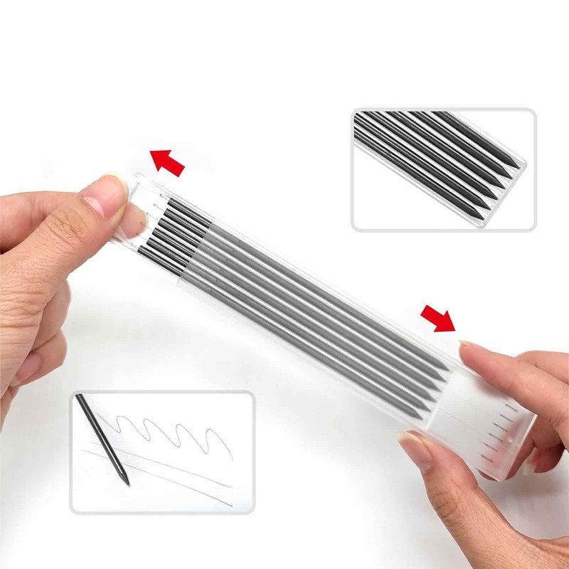 72 Pcs Pencil Refills for Carpenter Pencils, 2.8mm Solid Pica