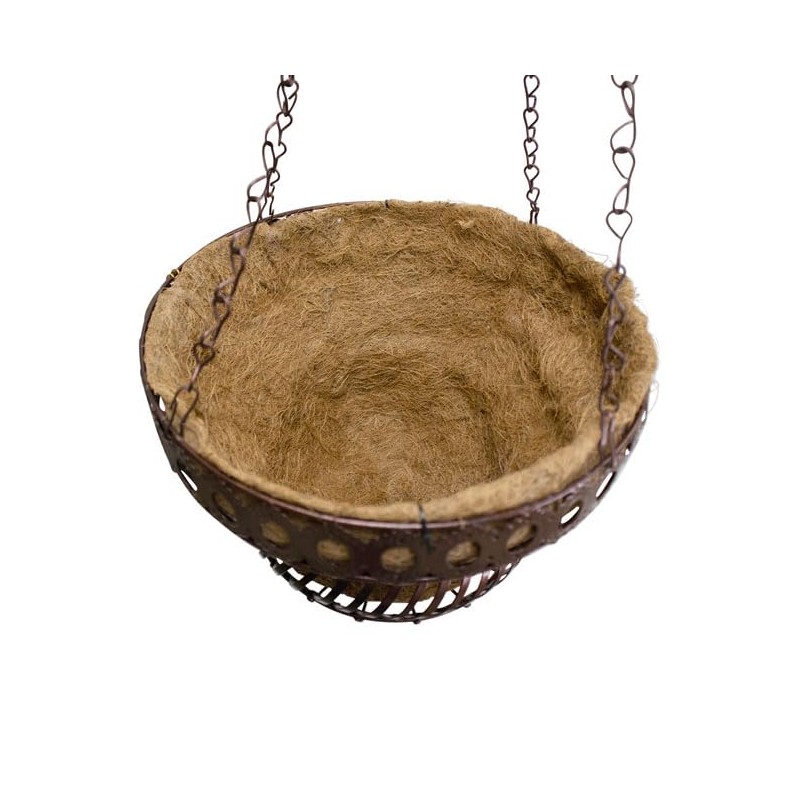 Austram Bronze Queen Anne Hanging Planters, 14 inch Diameter, Metal