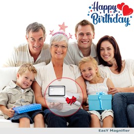 EasY Magnifier Large Rectangular Magnifying Glass 2X with Bright LED Lights & Spot Lens, Big Lighted Magnifier; Lupe for Reading with Accu & USB Charging Cable Included