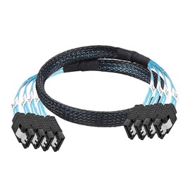 Twozoh 4 SATA 7 Pin Female to 4 SATA 7 Pin Female, 6 Gbps, 0.5 m SATA Cable for Hard Drives and SATA Devices