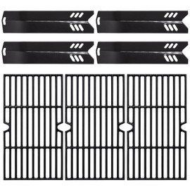 Hiorucet Grill Replacement Parts for Dyna Glo DGF493BNP, DGB494SPB, Backyard Grills BY13-101-001-12, BY14-101-001-099 and Uniflame GBC1343WP-U. Grill Grates, Heat Plates Shields for Dyna Glo 4 Burner.