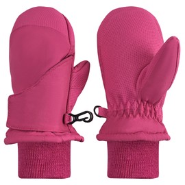 N'Ice Caps Kids Waterproof Snow Mittens Cold Weather Thinsulate Insulated (Fuchsia, 2-3 Years)