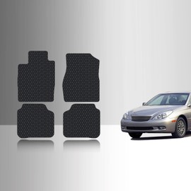 TOUGHPRO Floor Mats Accessories Set (Front Row + 2nd Row) Compatible with Lexus ES330 All Weather Heavy Duty (Made in USA) Black Rubber 2004 2005 2006