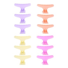 12Pcs/set Butterfly Holding Hair Clip, Hair Section Claw Clamps Hairdressing Tool Butterfly Holding Hair Claw for Barbershop or Home Use (02)