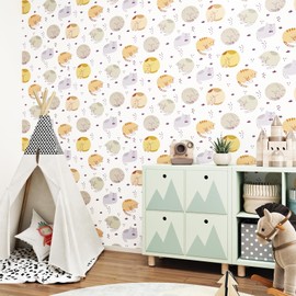 EPPKILY Multicolored Cat Wallpaper Peel and Stick Cartoon Animal Wallpaper Fun Cute Kitten Self Adhesive Removable Contact Paper Cat Wall Stickers for Nursery Kids Room Walls Drawer Liner 17.5"x102"