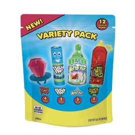 Candy Variety Pack - 12 Count Assorted Lollipops - Ring Pop, Push Pop, Baby Bottle Pop & Juicy Drop - Ideal for Birthdays, Party Favors, Celebrations & Candy Gifts by Bazooka Candy Brands
