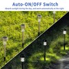 GIGALUMI Solar Pathway Lights, Stainless Steel IP44 Waterproof Auto On/Off